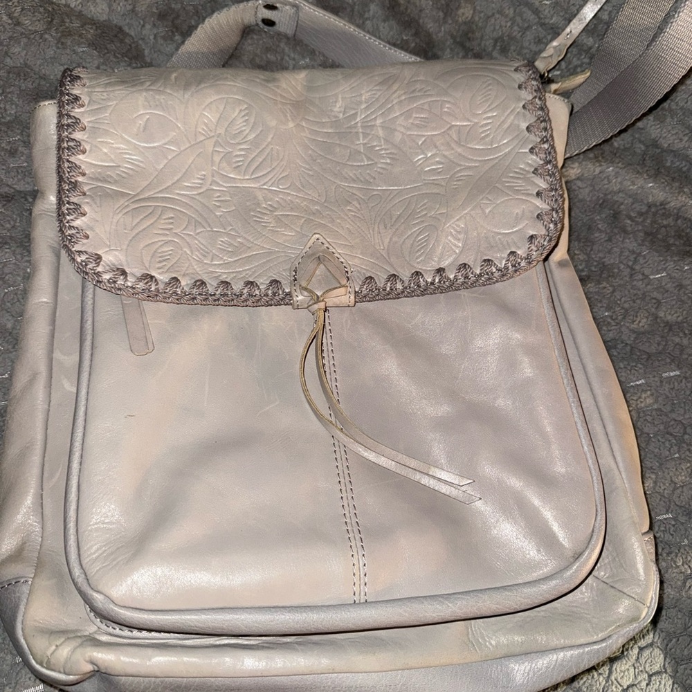 Elegant Cream Leather Women's Backpack